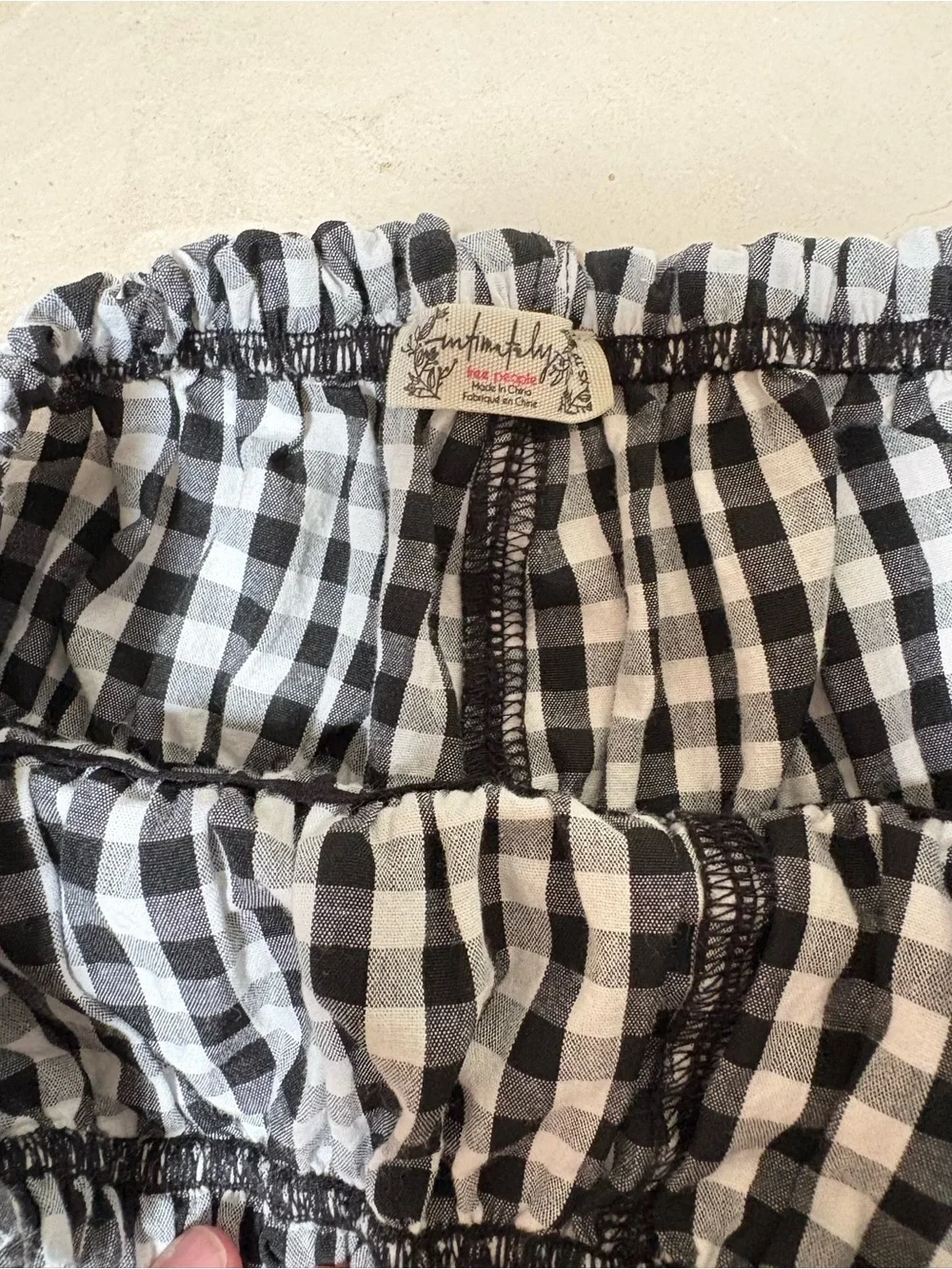 Free People Black and White Gingham Shorts